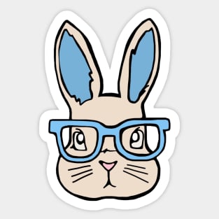 Bunny With Glasses , Super Adorable And Cute Sticker